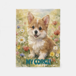 Small Corgi Customized Blanket Fleecedecke