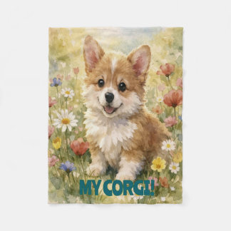 Small Corgi Customized Blanket Fleecedecke