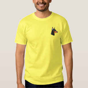 Small Doberman Head Besticktes T-Shirt