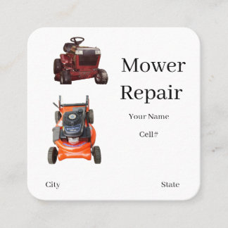 Small Engine Riding Mower Business Card Quadratische Visitenkarte