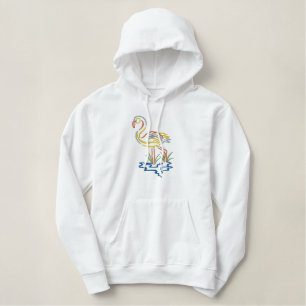 Small Flamingo Bestickter Hoodie
