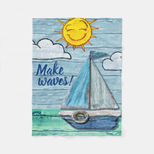 Small Fleece Blanket Custom Driftwood Beach