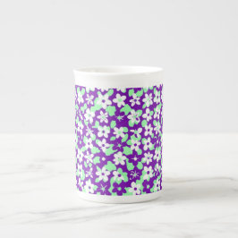 Small Floral Pattern Mint and Purple Prozellantasse