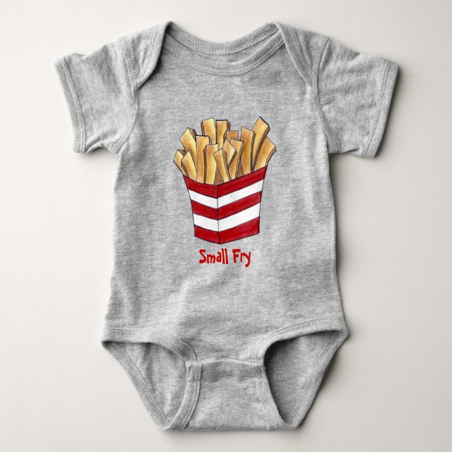 Small Fry Fast Junk Food French Fries Feinschmecke Baby Strampler (Vorderseite)