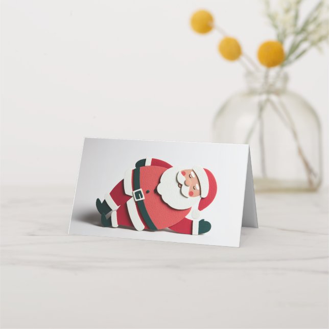 Small Fun Santa Card for Christmas Gifts  Platzkarte (Vorderseite)