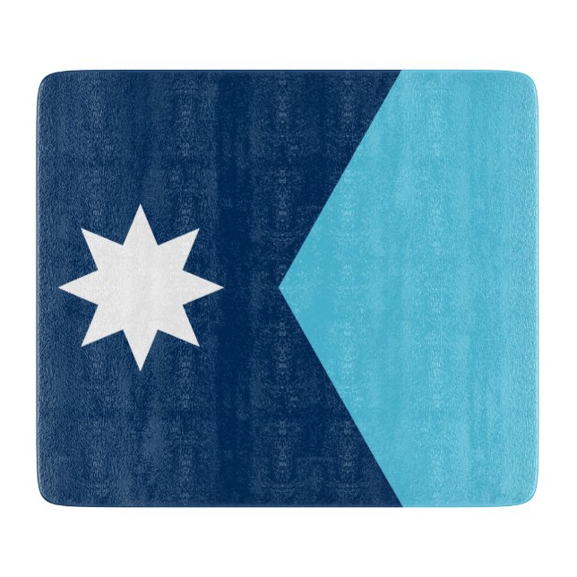 Small glass cutting board with flag of Minnesota Schneidebrett (Vorderseite)