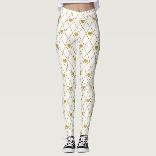 Small Gold Glitzer Hörer Leggings (Vorderseite)