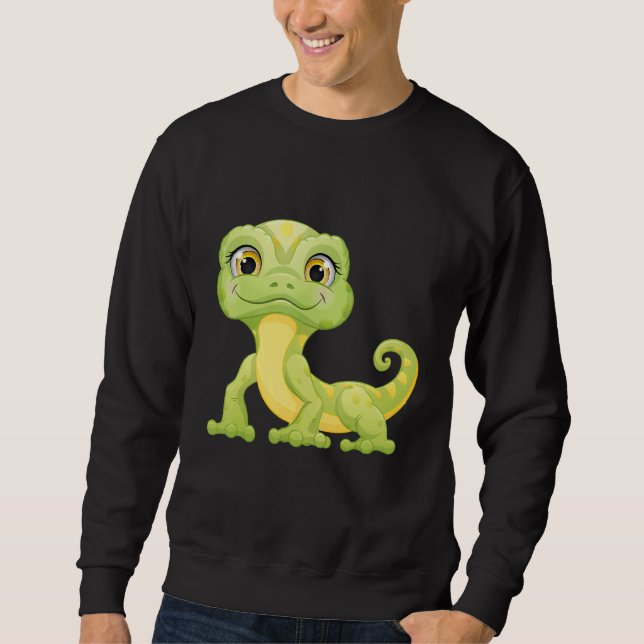Small Green Lizard Iguana Reptiles Sweatshirt (Vorderseite)