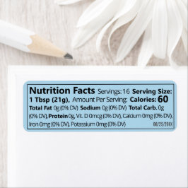 Small Honey Nutrition Facts Blue Product