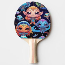 Small Multi-Coloured Aliens in Space Tischtennis Schläger