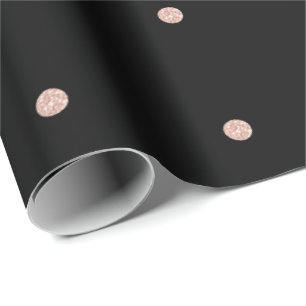 Small Polka Dots Black Pink Rose Gold Bridal Wedd Geschenkpapier