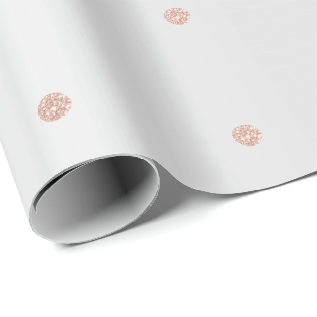Small Polka Dots Gray Pink Rose Gold Bridal Pastel Geschenkpapier (Rolleneckpunkt)