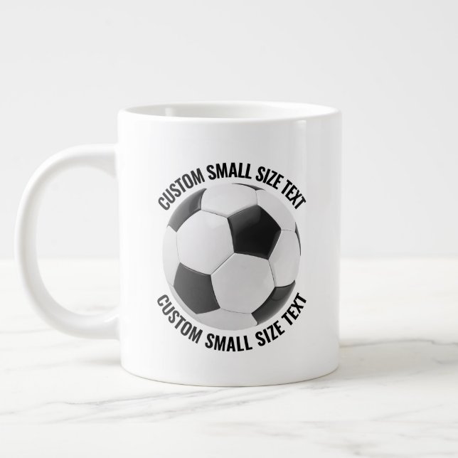 Small Size Personalized Text Soccer Ball Custom Jumbo-Tasse (Links)