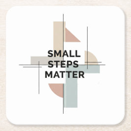 Small Steps Matter Modern Coaster Rechteckiger Pappuntersetzer