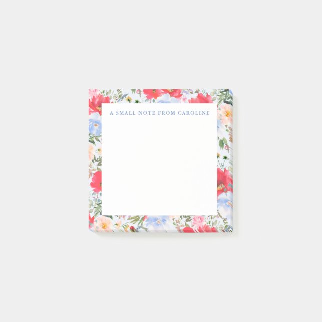 Small Sticky Note Floral Notes Post-it Klebezettel (Vorderseite)