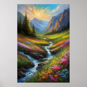 Small Stream's Tale in einem klippenförmig angeleg Poster