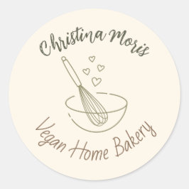 Small Vegan Home Bakery Runder Aufkleber