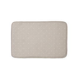 Small White Polka Dot Pattern On Cool Beige Greige Badematte