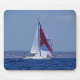 Small Yacht Setting A Spinnaker Mousepad