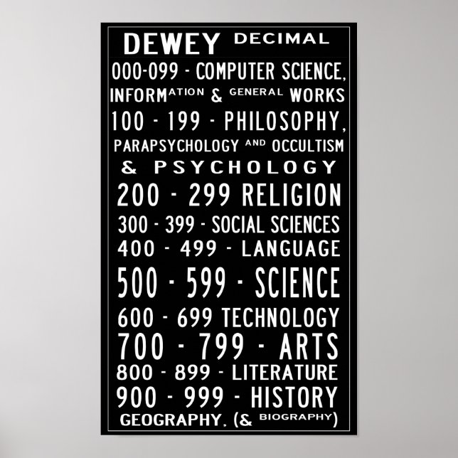 Small Zuhause Library Dewey Decimal Busroll Poster (Vorne)