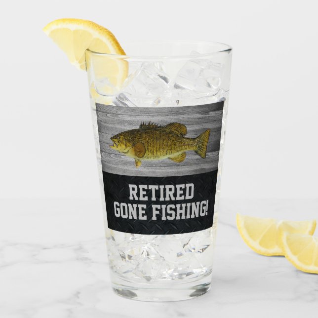 Smallmouth Bass Fishing Ruhestand Party Glas (Vorderseite Ice)