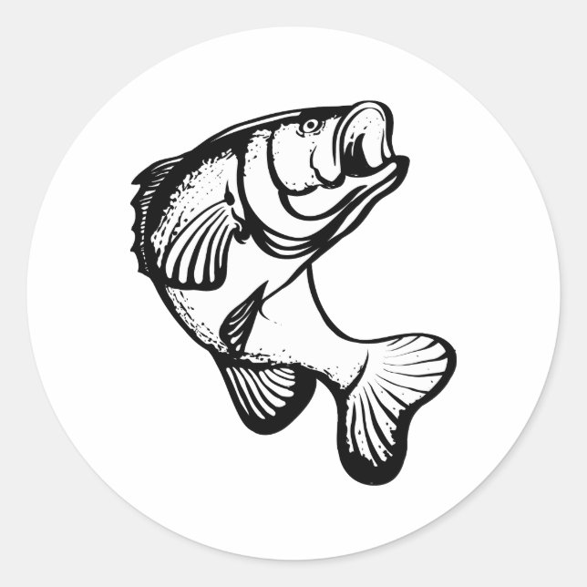 Smallmouthed Baß Runder Aufkleber (Vorderseite)