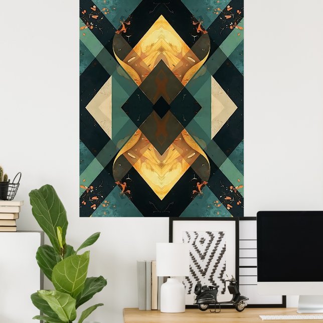 Smaragd-Amber-Prisma Poster (Heimbüro)