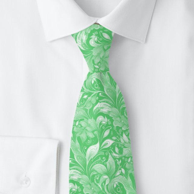 Smaragd-Botanik-Batik Krawatte (Von Creator hochgeladen)
