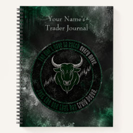 Smaragd-Bull-Timing-Zitat-Design Notizbuch