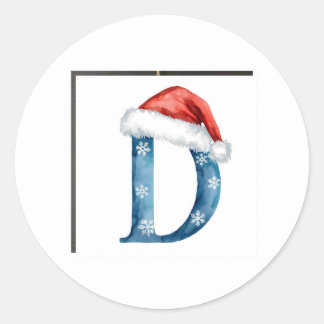 Smaragd-C-Weihnachtsmonogramm Runder Aufkleber