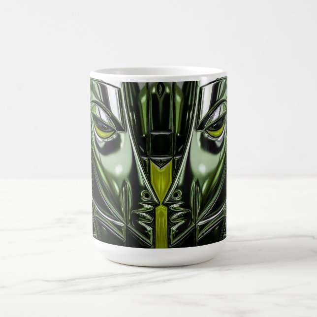 Smaragd-Cyber-Maske   Kaffeetasse (Mittel)