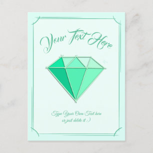 Smaragd-Edelstein. Schmuck. 55 Hochzeitstag Postkarte