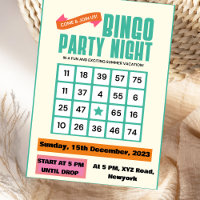 Smaragd-Eleganz Grüne Fette Bingo-Nacht-Einladung