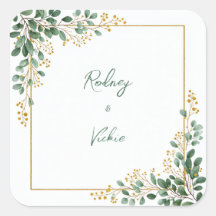 Smaragd-Eukalyptus-Gold-Beeren-Rahmen-Hochzeit