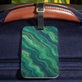 Smaragd Flussmarmor Textur Gepäckanhänger