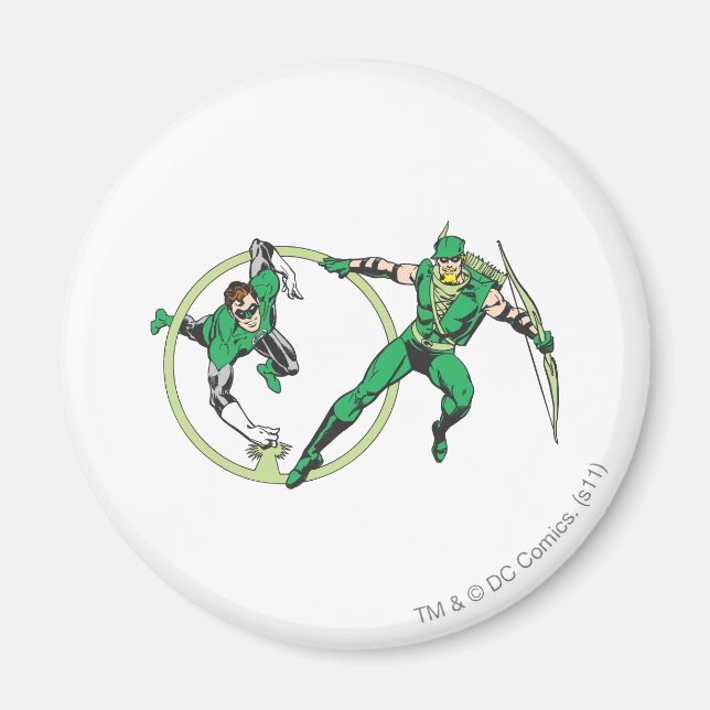 Smaragd-Gladiator & Smaragd-Bogenschütze Magnet (Vorne)