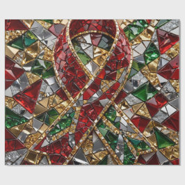 Smaragd-Gold-Rot-Diamant-Weihnachts-Mosaik-Verpack Geschenkpapier
