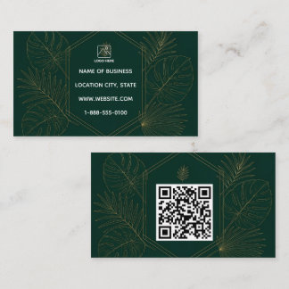 Smaragd-Gold-Tropen-QR-Code-Visitenkarte Visitenkarte