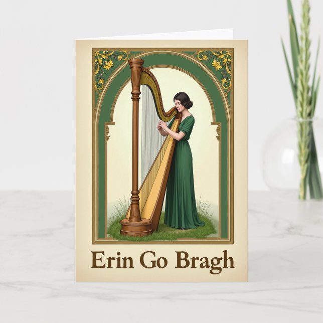 Smaragd-Harfe Irish Pride Karte (Vorderseite)