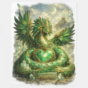 Smaragd-Herz des Quetzalcóatl   Gefiederte Schlang Fleecedecke