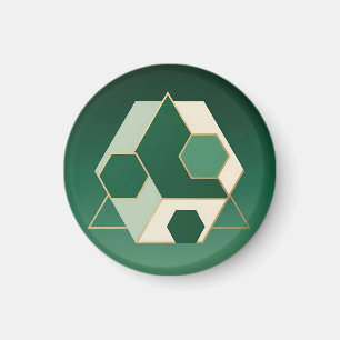 Smaragd-Hexagon Geometrische Luxusausführung Magnet