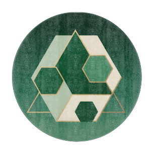 Smaragd-Hexagon Geometrische Luxusausführung Schneidebrett