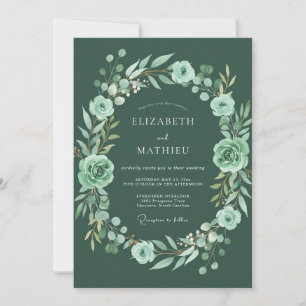 Smaragd-Hochzeitskranz Einladung