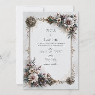 Smaragd-Juwel-Erbstück-Hochzeit Einladung