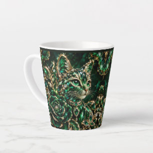 Smaragd-Juwel-Katze Poster Milchtasse