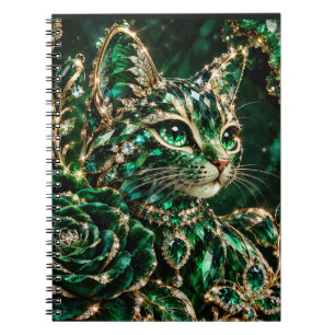 Smaragd-Juwel-Katze Poster Notizblock