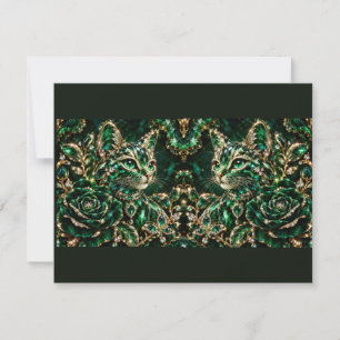 Smaragd-Juwel-Katze Poster RSVP Karte