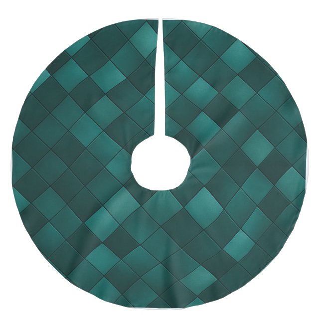 Smaragd-Kachel-Muster – Moderne Luxus Polyester Weihnachtsbaumdecke (Vorderseite)