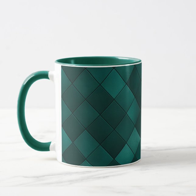Smaragd-Kachel-Muster – Moderne Luxus Tasse (Links)