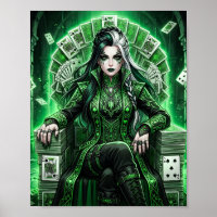 Smaragd-Königin der Pik-Fantasieposter